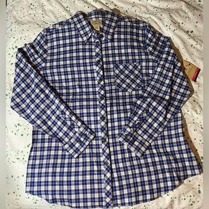 Blue Mountain women’s flannel button up shirt